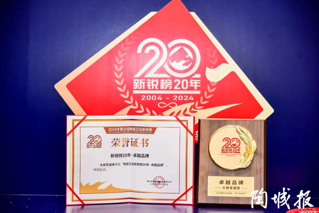 卓越力量，載譽領航！大將軍瓷磚實力斬獲“新銳榜20年卓越品牌”榮譽(圖6)